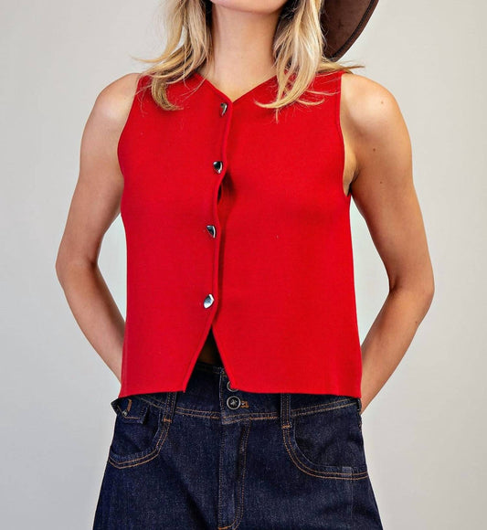 Ee:Some - Sleeveless Button Down Vest
