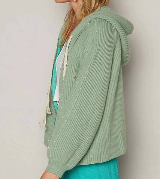 Pol - LENNOX PEARL ZIP UP SWEATER