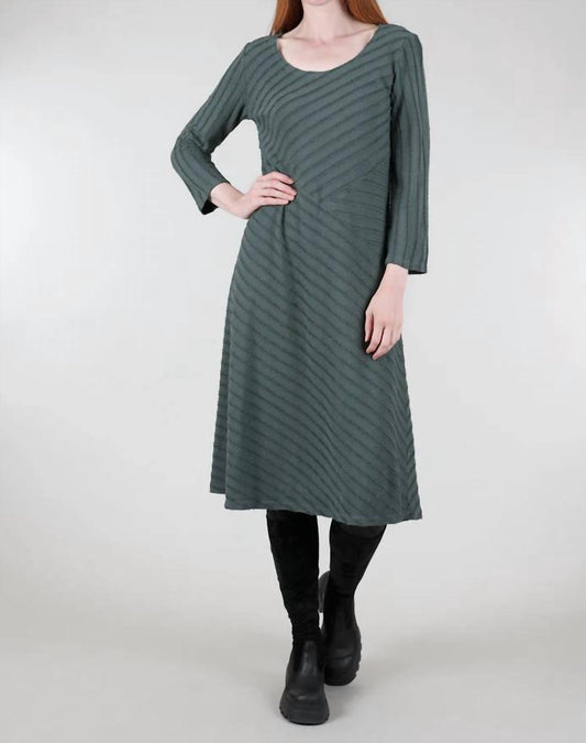 Cut Loose - Frayed-Stripe Seamed Dress, Myrtle