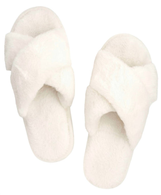 Bella Sleep + Spa - Women's Cross Cross Plush Slippers