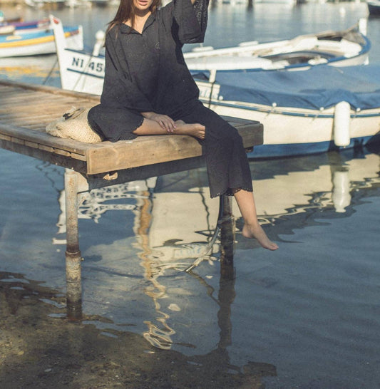 Miguelina - Alegra Eyelet Crop Flare Pants