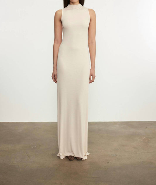 Enza Costa - SILK RIB SLEEVELESS MOCKNECK FLUID DRESS