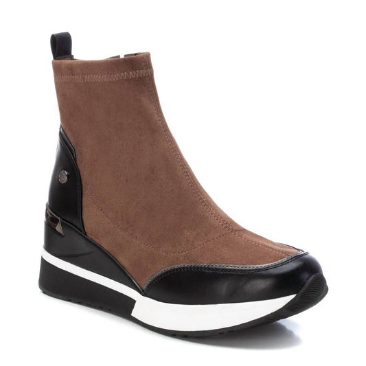 Xti - Women's Suede Wedge Booties
