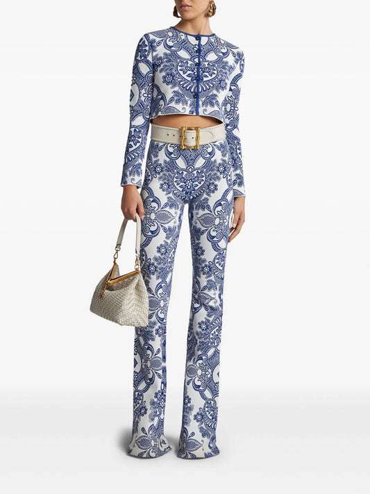 Etro - Two-tone Cropped Cardigan