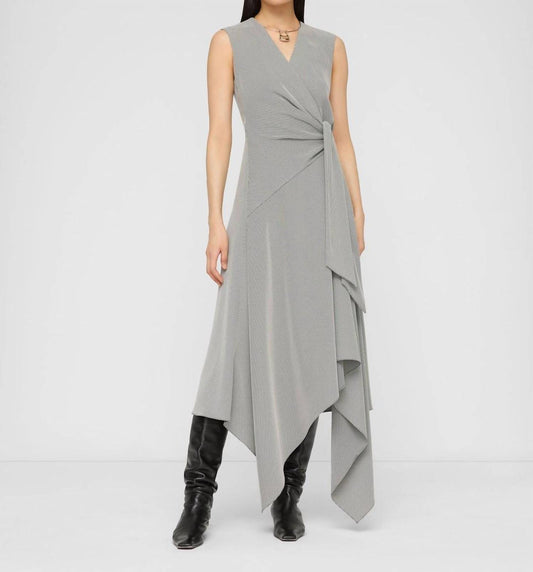 Lafayette 148 - Fluid Houndstooth Jacquard Handkerchief Midi Dress