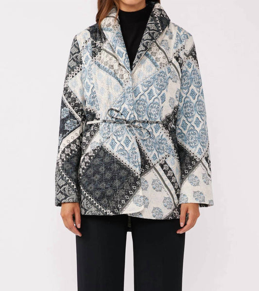 Lovestitch - Quilted Patchwork Shawl Collar Jacket