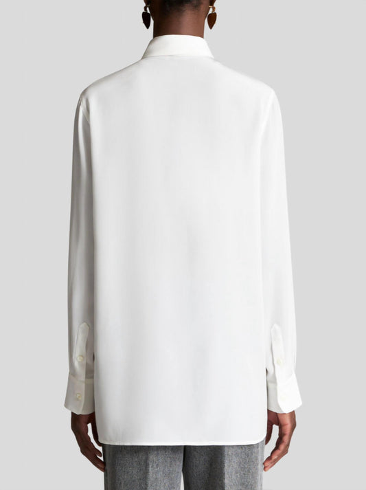 Etro - EMBROIDERED CRÊPE DE CHINE SHIRT