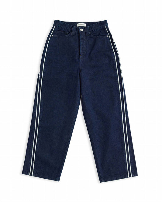 James Street - Men's Pinstripe Track Denim Jeans