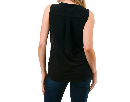 Ariella - Solid Surplice Tank Top