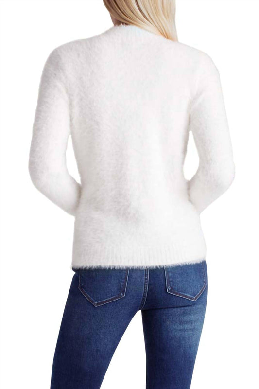Kensie - Fur Yarn Long Sleeve Mock Neck Sweater