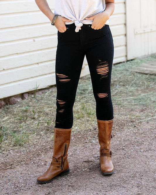 Grace And Lace - Distressed Waist Shaper Jegging