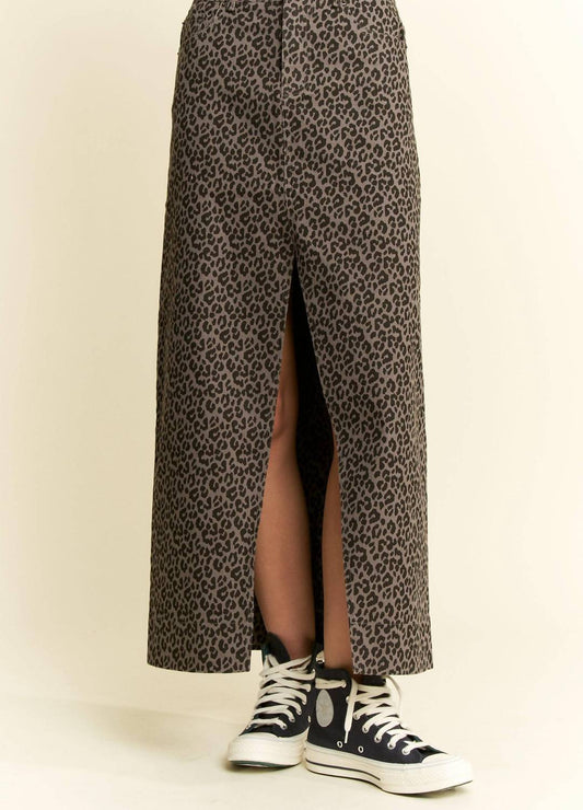Jade By Jane - Leo Print Slit Skirt