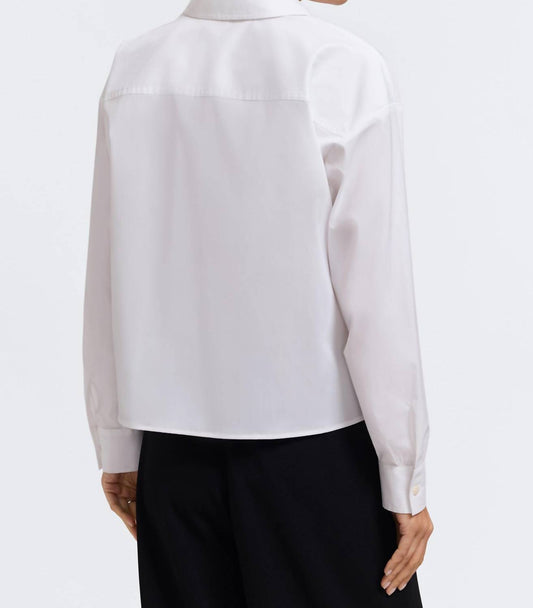 Foxcroft - Marina Pearl & Rhinestone Appliqué Long Sleeve Short Shirt