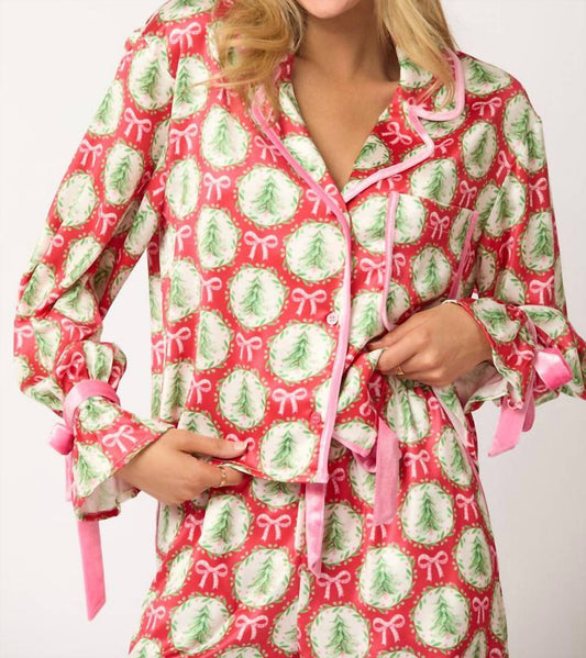 Peach Love - Christmas Jammies Top And Short Set