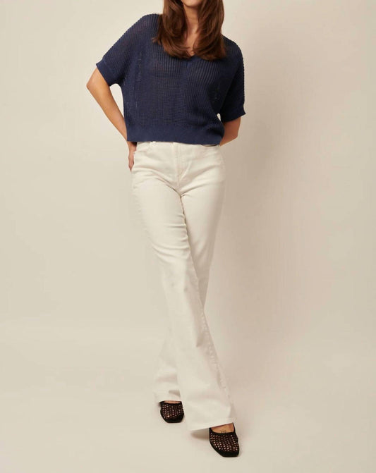 Line - Piper Short Sleeve Knit V Neck Pullover