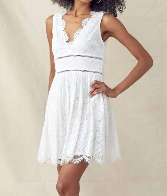 Minuet - V Neck Lace Short Dress