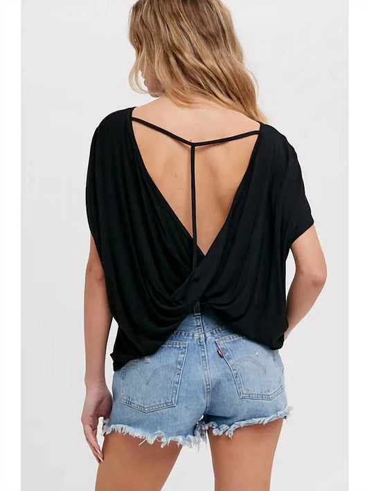 Bluivy - Twisted Back With T-Strap Jersey Top