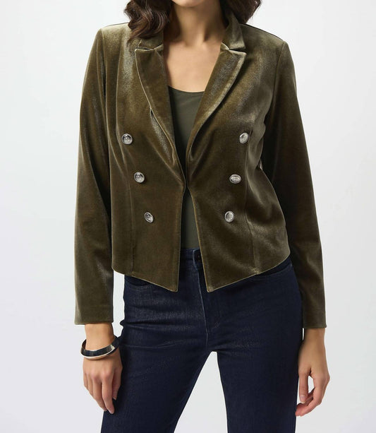 Joseph Ribkoff - Velvet Knit Fitted Blazer