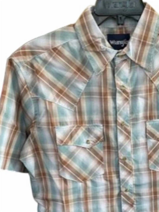 Wrangler - Men's Short Sleeve Western Plaid Shirt