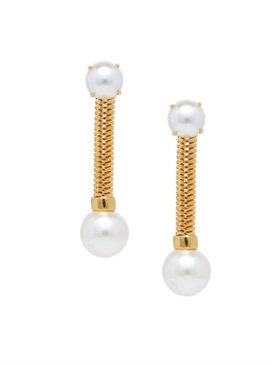 Lele Sadoughi - Women's Pearl Snake Chain Linear Earrings