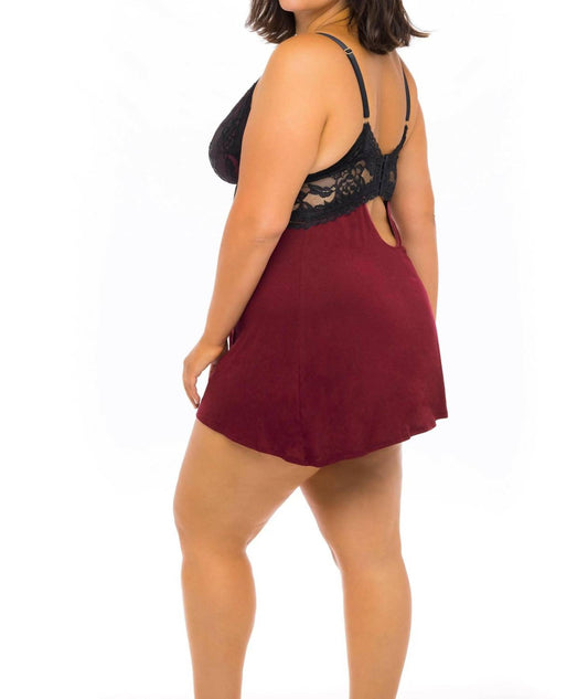 Oh La La Cheri - Louella Lace Chemise - Plus