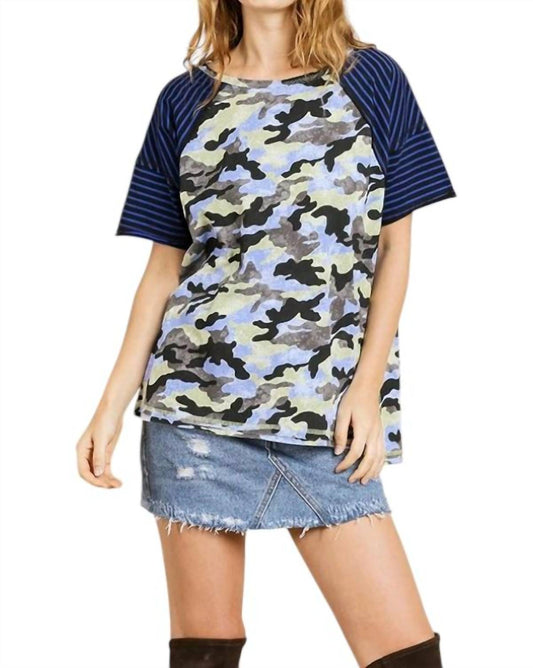 Umgee - Camo & Striped Top