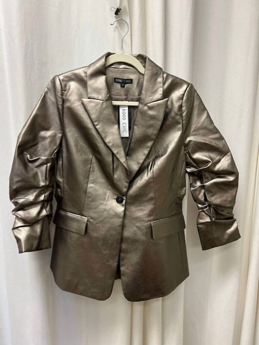 Boho Chic - Women's Ruched Sleeve Lapel Jacket