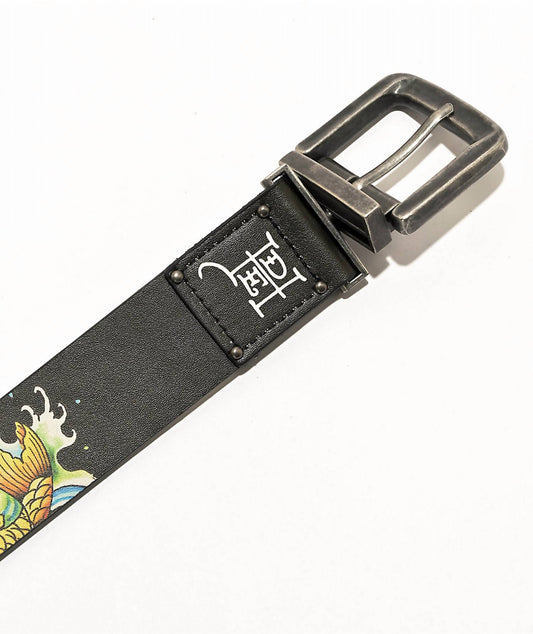 Ed Hardy - Men's 38mm Coi And Skull Reversible Belt