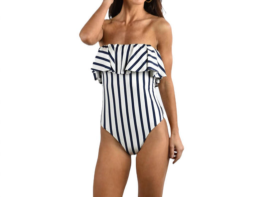 Milly - Stripe Ruffle Top One Piece