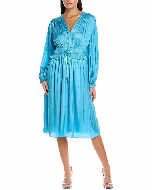 Elie Tahari - Whisper Gathered Satin Midi Dress