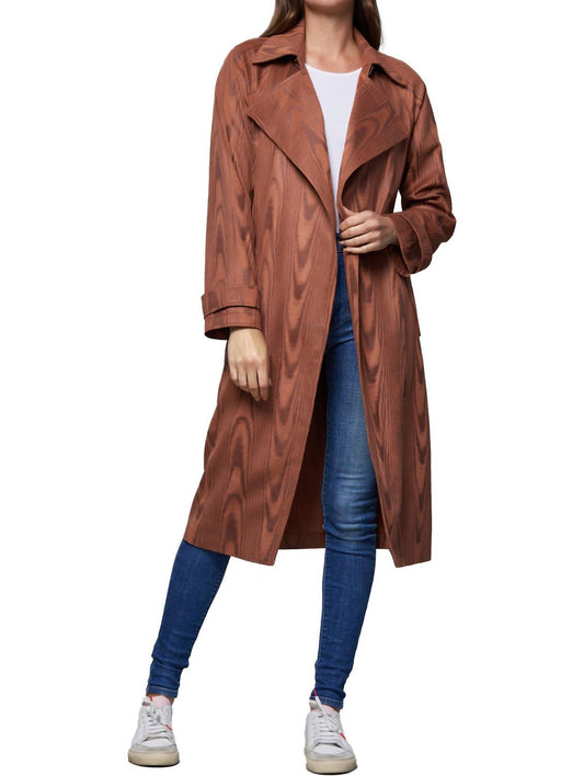 Dolce Cabo - Swirl Pattern Midi Trench Coat