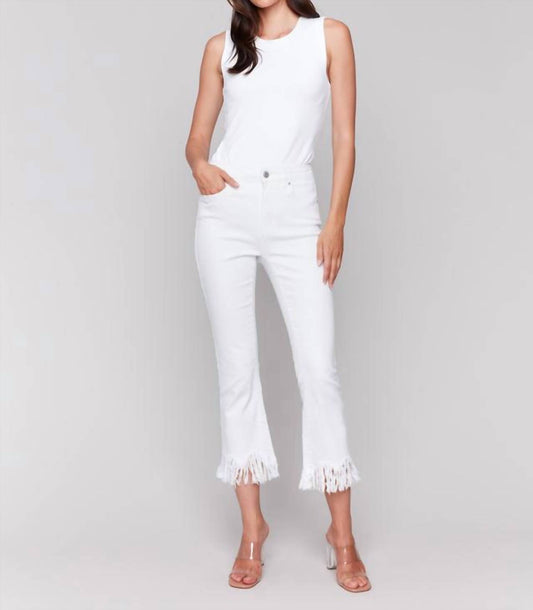 Charlie B - Cropped Jeans With Fringed Hem