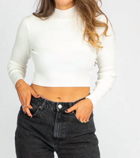 OPEN BACK MOCKNECK SWEATER