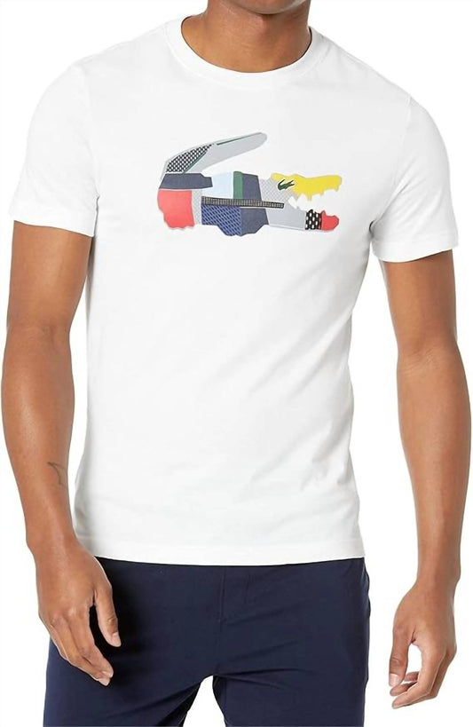 Lacoste - Sport Patchwork Crocodile Print Tee