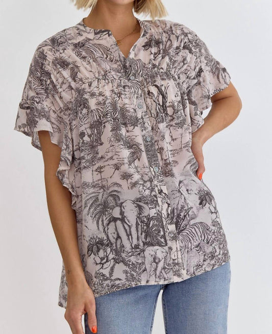 Entro - Safari Print Top