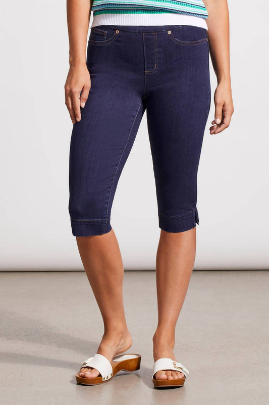 Tribal - Pull On Denim Capri Pants
