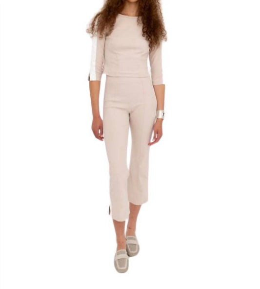 Elaine Kim - Bobbi Tech Stretch Cropped Pants Side Contrast Stripe