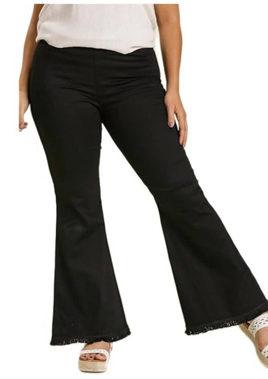 Umgee - Stretch Wide Flare Leg Pants (plus Size)