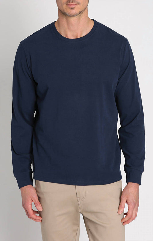 Jachs New York - Bryant Long Sleeve Sueded Cotton Crewneck Shirt