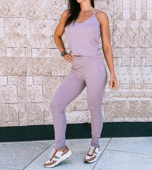 Listicle - Ribbed Tank And Pants Set