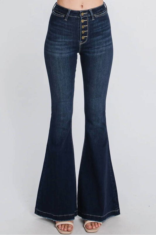Petra153 - Super Fly Button Flare Jeans