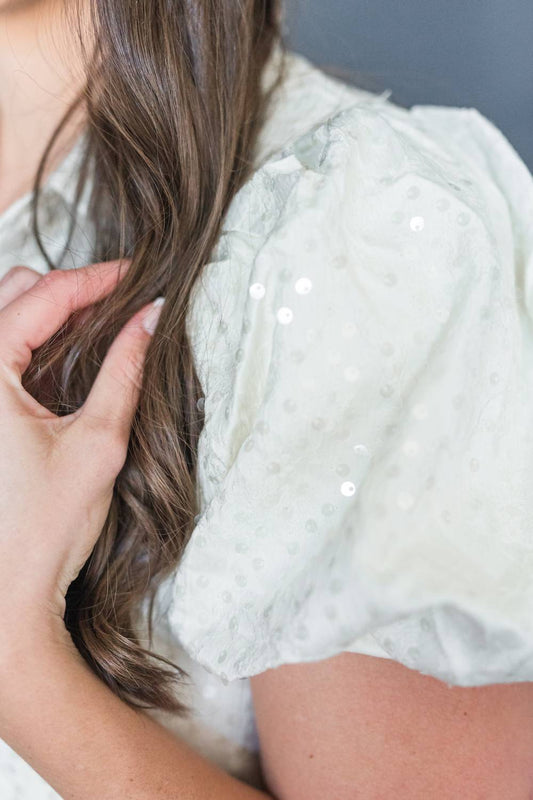 Tcec - Serena Puff Sleeve Collared Mini Dress