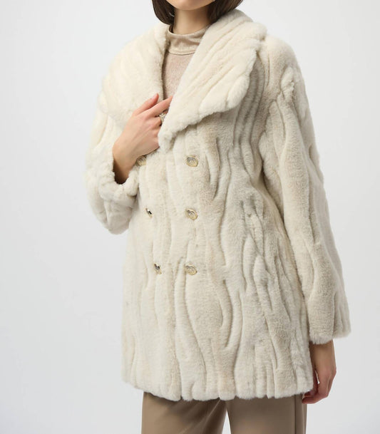 Joseph Ribkoff - Double-breasted Faux Fur Coat