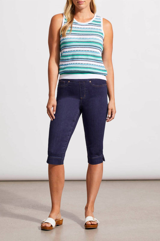 Tribal - Pull On Denim Capri Pants