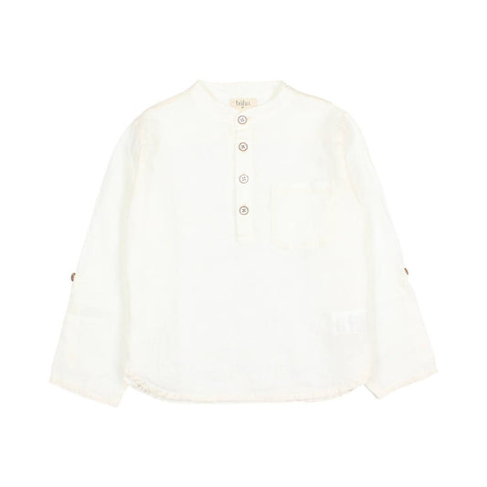Búho - Kid's Ecru Linen Kurta Shirt