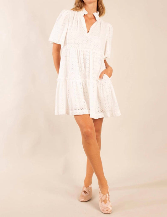 Heyson - Smocked Eyelet Mini Dress