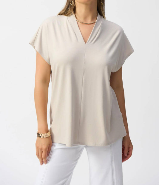 Joseph Ribkoff - V-neck Short Dolman Sleeve Top