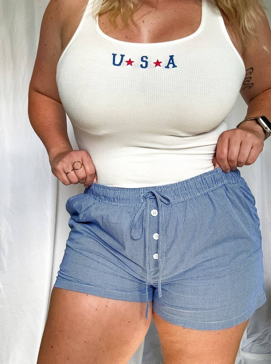 Le Lis - Women's Beachside Checkered Shorts