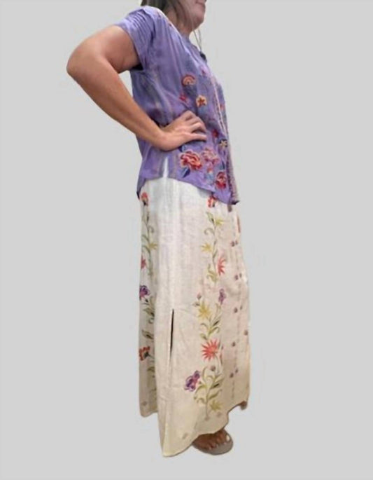 Johnny Was - HIGH SLIT LINEN SKIRT CALISTA