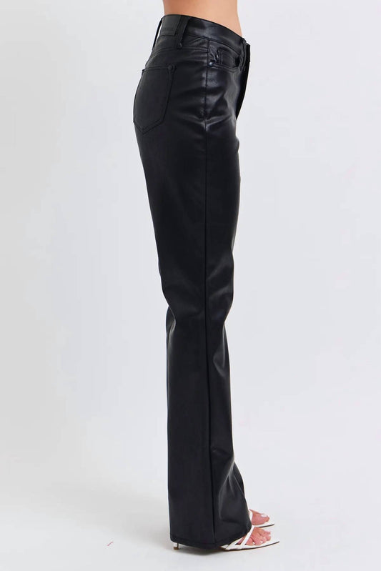 Judy Blue - High Waist Tummy Control Faux Leather Bootcut Jean